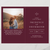 Deep Burgundy Elegant Classic Wedding Program (Voorkant)