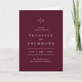 Deep Burgundy Elegant Classic Wedding Programma (Voorkant)