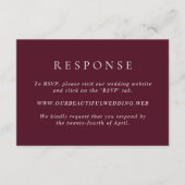 Deep Burgundy Elegant Classic Wedding RSVP Kaartje (Voorkant)