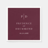 Deep Burgundy Elegant Classic Wedding Servet (Voorkant)