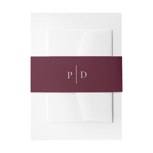 Deep Burgundy Elegant Classic Wedding Uitnodigingen Wikkel (Voorkant Voorbeeld)