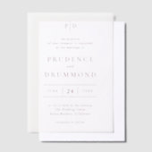Deep Burgundy Elegant Classic Wedding Vellum Uitnodigingen (Offset)