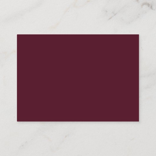 Deep Burgundy Elegant QR Code Classic Wedding Informatiekaartje (Achterkant)
