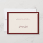 Deep Burgundy Estate Formal Modern Classic Wedding Bedankkaart (Achterkant)