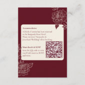 Deep Burgundy Floral Arch Wedding Timeline Card Informatiekaartje (Achterkant)