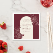 Deep Burgundy Floral Ivory Arch Wedding Servet (Insitu)