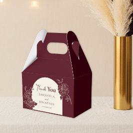 Deep Burgundy Floral Ivory Arch Wedding Thank You Bedankdoosjes