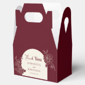 Deep Burgundy Floral Ivory Arch Wedding Thank You Bedankdoosjes (Geopend)