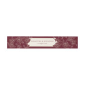 Deep Burgundy Floral Wedding Invitation Belly Band Uitnodigingen Wikkel (Vlak)
