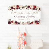 Deep Burgundy Floral Wedding Spandoek (Insitu)