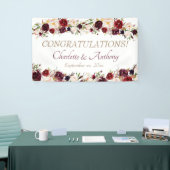 Deep Burgundy Floral Wedding Spandoek (Beurs)