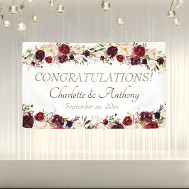 Deep Burgundy Floral Wedding Spandoek