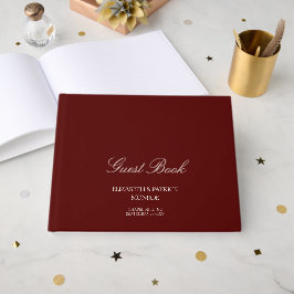 Deep Burgundy Formal Modern Classic Estate Wedding Gastenboek