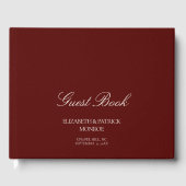 Deep Burgundy Formal Modern Classic Estate Wedding Gastenboek (Voorkant)
