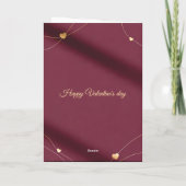 Deep Burgundy Gold Elegant Script Valentine's Day Feestdagen Kaart (Achterkant)