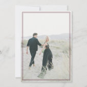 Deep Burgundy Ivory Crest Old Money Photo Wedding Save The Date (Achterkant)