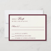 Deep Burgundy Ivory QR Code Wedding RSVP Card (Voorkant)