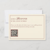 Deep Burgundy Ivory Stripes Oval Old Money RSVP (Achterkant)