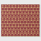 Deep Burgundy Luxury Hearts Valentine Gift Cadeaupapier (Vlak)