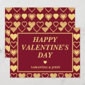 Deep Burgundy Luxury Hearts Valentine’s Gift Feestdagenkaart (Voorkant / Achterkant)