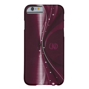 Deep Burgundy Metallic Retro Dynamic Wave Barely There iPhone 6 Hoesje