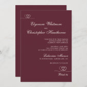 Deep Burgundy Modern Chic Mix and Match Wedding Kaart (Voorkant / Achterkant)