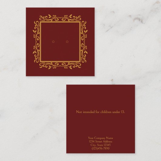 Deep Burgundy Modern Lijst die Kaarten voor beelds Afsprakenkaartje (Voorkant / Achterkant)