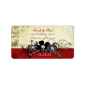 Deep Burgundy Musical Flower Swirl Return Address Etiket (Voorkant)