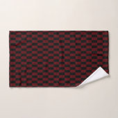 Deep Burgundy Red en Black Woven Pattern Bad Handdoek (Handdoek)