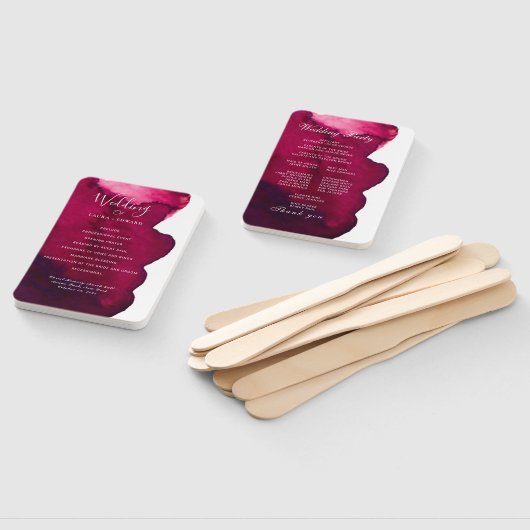 Deep burgundy red waterverf abstracte inkt rood handwaaier (Niet-gemonteerd)