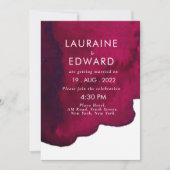 Deep burgundy red waterverf abstracte inkt rood kaart (Voorkant)