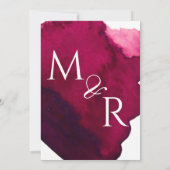 Deep burgundy red waterverf abstracte inkt rood kaart (Achterkant)