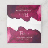 Deep burgundy red waterverf abstracte inkt rood plaatskaartje (Buitenkant ongevouwen)