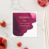 Deep burgundy red waterverf abstracte inkt rood servet (Insitu)