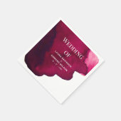 Deep burgundy red waterverf abstracte inkt rood servet (Hoek)