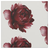 Deep Burgundy Red Waterverf Peony Stof (Close Up)