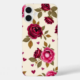 Deep Burgundy Roses iPhone 16 Plus Hoesje