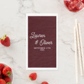 Deep Burgundy Script Minimalist Wedding Servet (Insitu)