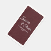 Deep Burgundy Script Minimalist Wedding Servet (Hoek)