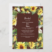 Deep Burgundy Sunflower Vrijgezellenfeest Kaart (Voorkant)