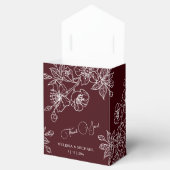 Deep Burgundy White Floral | Custom Wedding Bedankdoosjes (Geopend)
