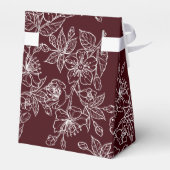 Deep Burgundy White Floral | Custom Wedding Bedankdoosjes (Achterkant)
