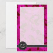 Deep Cerise Camo; Camouflage; Krijtbord Briefpapier (Voorkant / Achterkant)