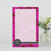 Deep Cerise Camo; Camouflage; Krijtbord Briefpapier (Staand voorkant)