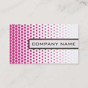 Deep Cerise Polka Dots Elegant Modern White Visitekaartje
