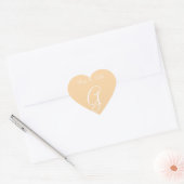 Deep Champagne Letter Uitnodiging Hart Sticker (Envelop)