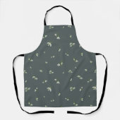 Deep Charcoal Japanese Snowdrop Floral Pattern Schort (Voorkant)