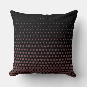Deep Coffee Polka Dot Modern Black Kussen