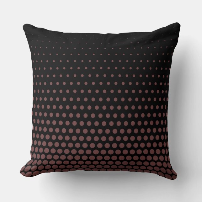 Deep Coffee Polka Dot Modern Black Kussen (Voorkant)