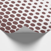 Deep Coffee Polka Dot Modern White Cadeaupapier (Hoek)
